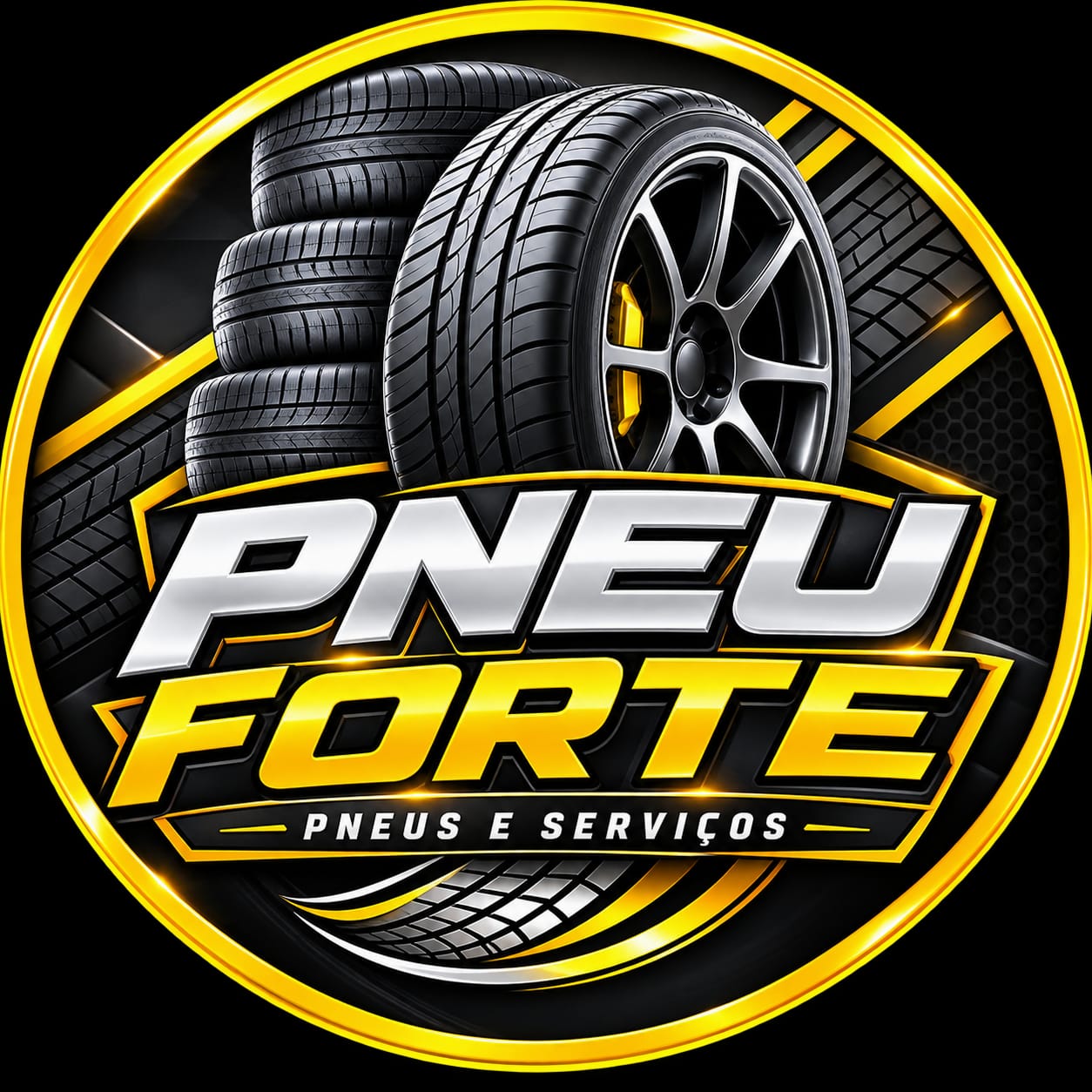 Logotipo Pneu Forte - Pneus e Serviços